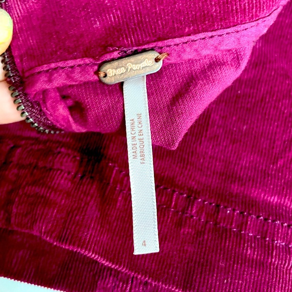 Free People corduroy mini skirt - Burgundy - Picture 2 of 4